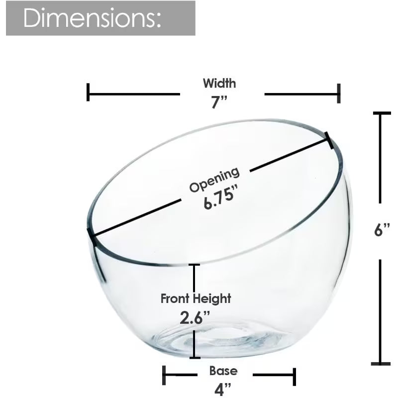 Angled glass bubble bowl