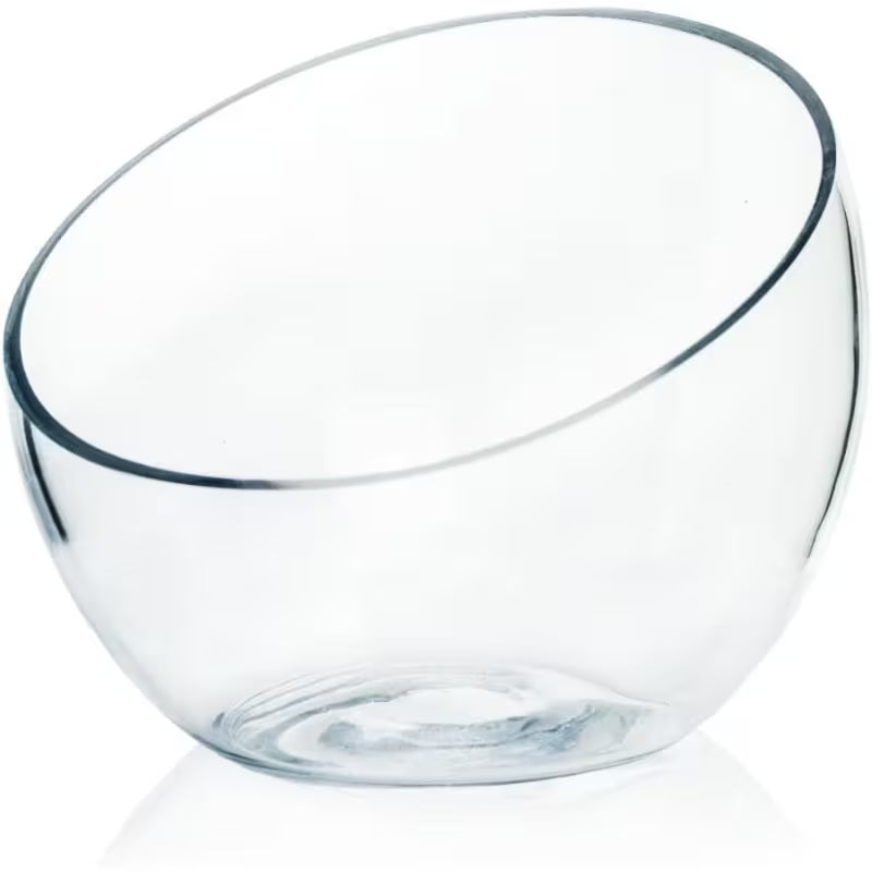Angled glass bubble bowl